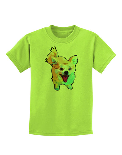 Cartoon Pomeranian Childrens T-Shirt-Childrens T-Shirt-TooLoud-Lime-Green-X-Small-Davson Sales