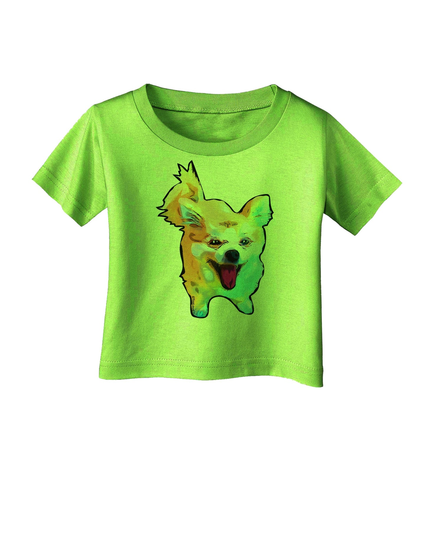 Cartoon Pomeranian Infant T-Shirt-Infant T-Shirt-TooLoud-Lime-Green-06-Months-Davson Sales