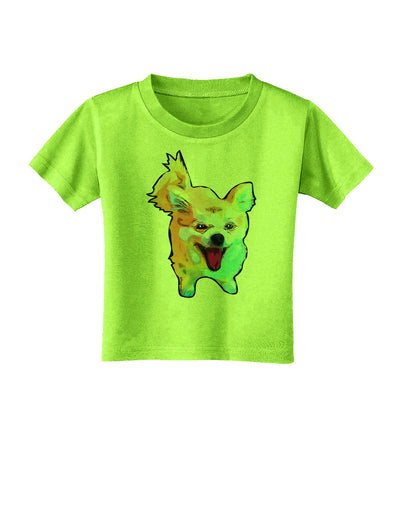 Cartoon Pomeranian Toddler T-Shirt-Toddler T-Shirt-TooLoud-Lime-Green-2T-Davson Sales