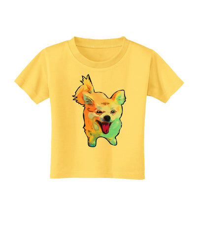 Cartoon Pomeranian Toddler T-Shirt-Toddler T-Shirt-TooLoud-Yellow-2T-Davson Sales