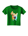 Cartoon Pomeranian Toddler T-Shirt Dark-Toddler T-Shirt-TooLoud-Clover-Green-2T-Davson Sales