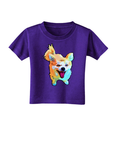 Cartoon Pomeranian Toddler T-Shirt Dark-Toddler T-Shirt-TooLoud-Purple-2T-Davson Sales