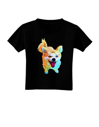 Cartoon Pomeranian Toddler T-Shirt Dark-Toddler T-Shirt-TooLoud-Black-2T-Davson Sales