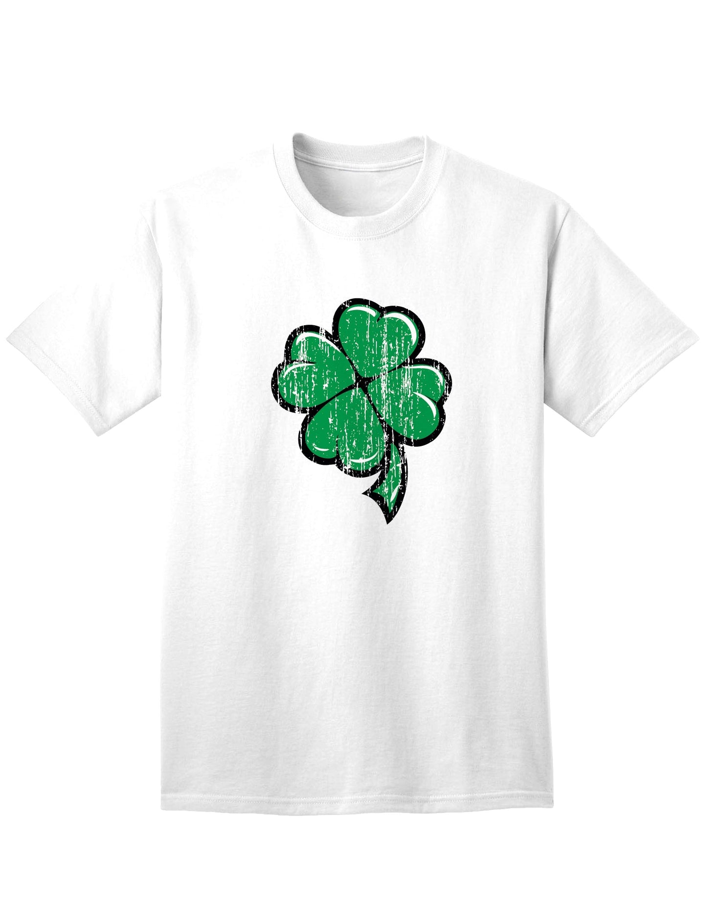 Cartoon Shamrock Clover Adult Unisex St Patrick's Day T-Shirt-TooLoud-White-Small-Davson Sales