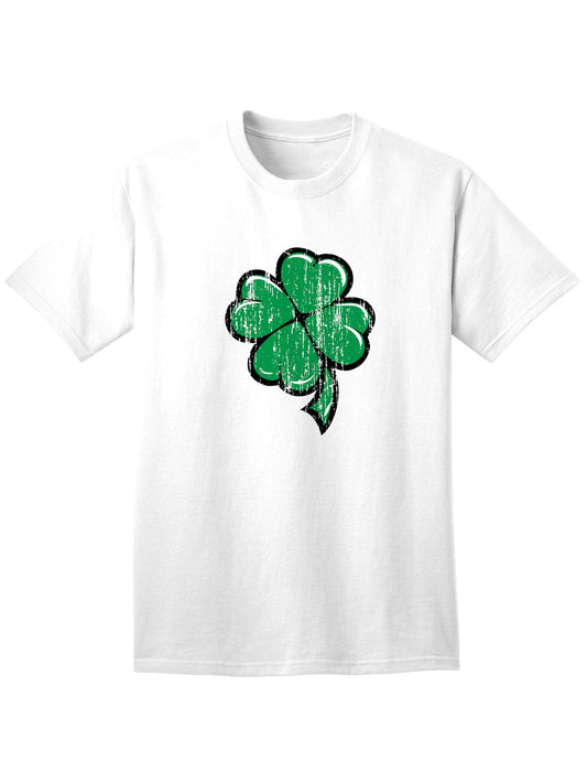 Cartoon Shamrock Clover Adult Unisex St Patrick's Day T-Shirt-TooLoud-White-Small-Davson Sales