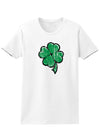 Cartoon Shamrock Clover Adult Womens St. Patrick's Day T-Shirt-TooLoud-White-Small-Davson Sales