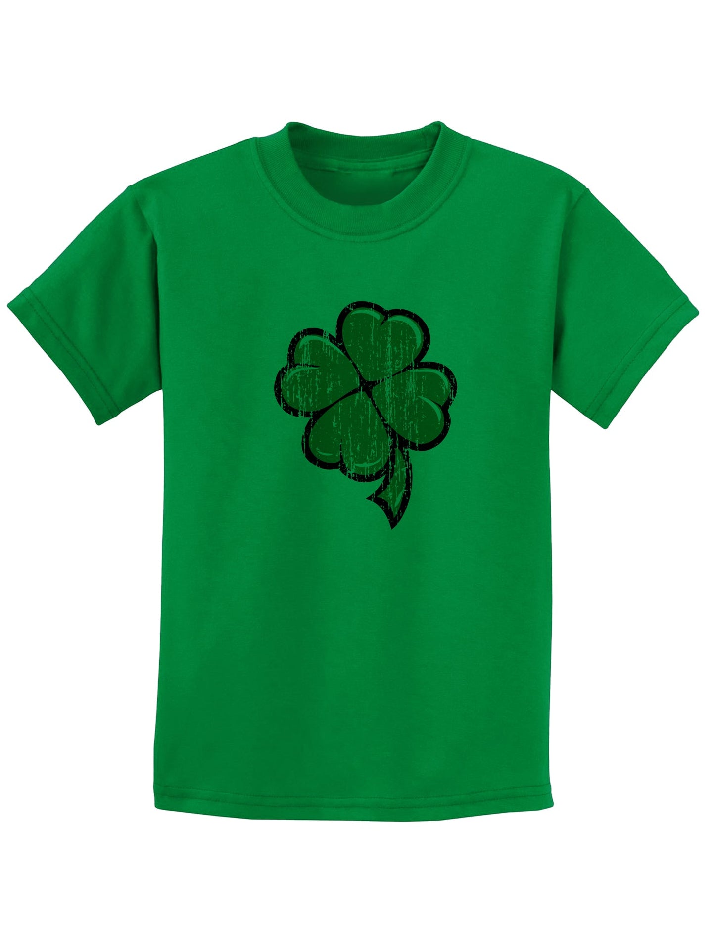 Cartoon Shamrock Clover Childrens St Patrick's Day T-Shirt-TooLoud-Kelly Green-Small-Davson Sales