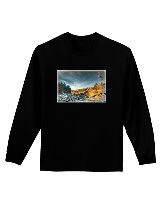 Castlewood Canyon Old Photo Adult Long Sleeve Dark T-Shirt-TooLoud-Black-Small-Davson Sales