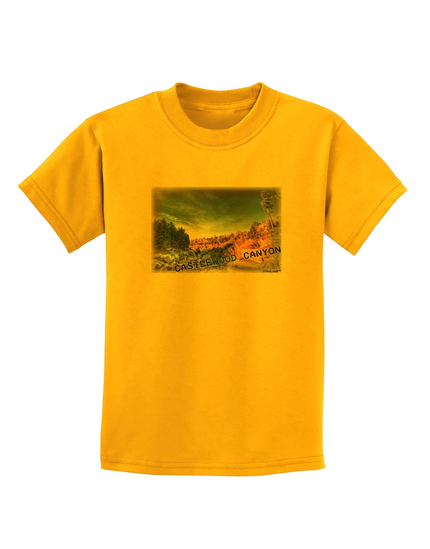 Castlewood Canyon Old Photo Childrens T-Shirt-Childrens T-Shirt-TooLoud-Gold-X-Small-Davson Sales