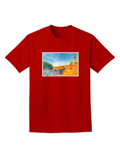 Castlewood Canyon Watercolor Adult Dark T-Shirt-Mens T-Shirt-TooLoud-Red-Small-Davson Sales