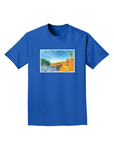 Castlewood Canyon Watercolor Adult Dark T-Shirt-Mens T-Shirt-TooLoud-Royal-Blue-Small-Davson Sales