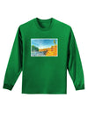 Castlewood Canyon Watercolor Adult Long Sleeve Dark T-Shirt-TooLoud-Kelly-Green-Small-Davson Sales