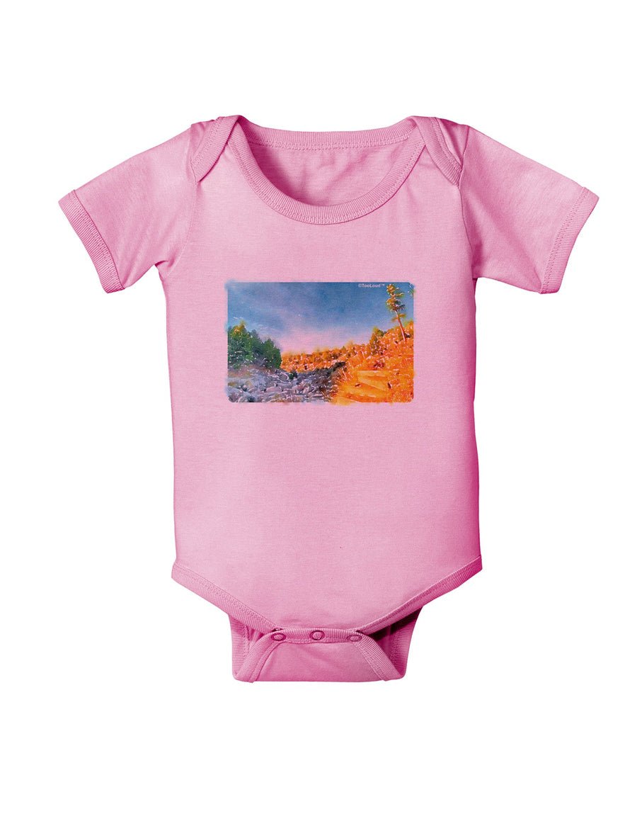 Castlewood Canyon Watercolor Baby Romper Bodysuit-Baby Romper-TooLoud-White-06-Months-Davson Sales