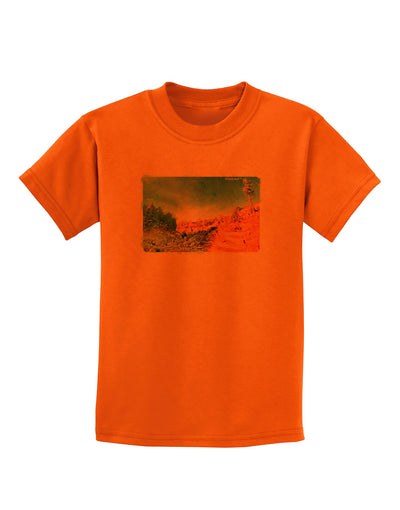 Castlewood Canyon Watercolor Childrens T-Shirt-Childrens T-Shirt-TooLoud-Orange-X-Small-Davson Sales