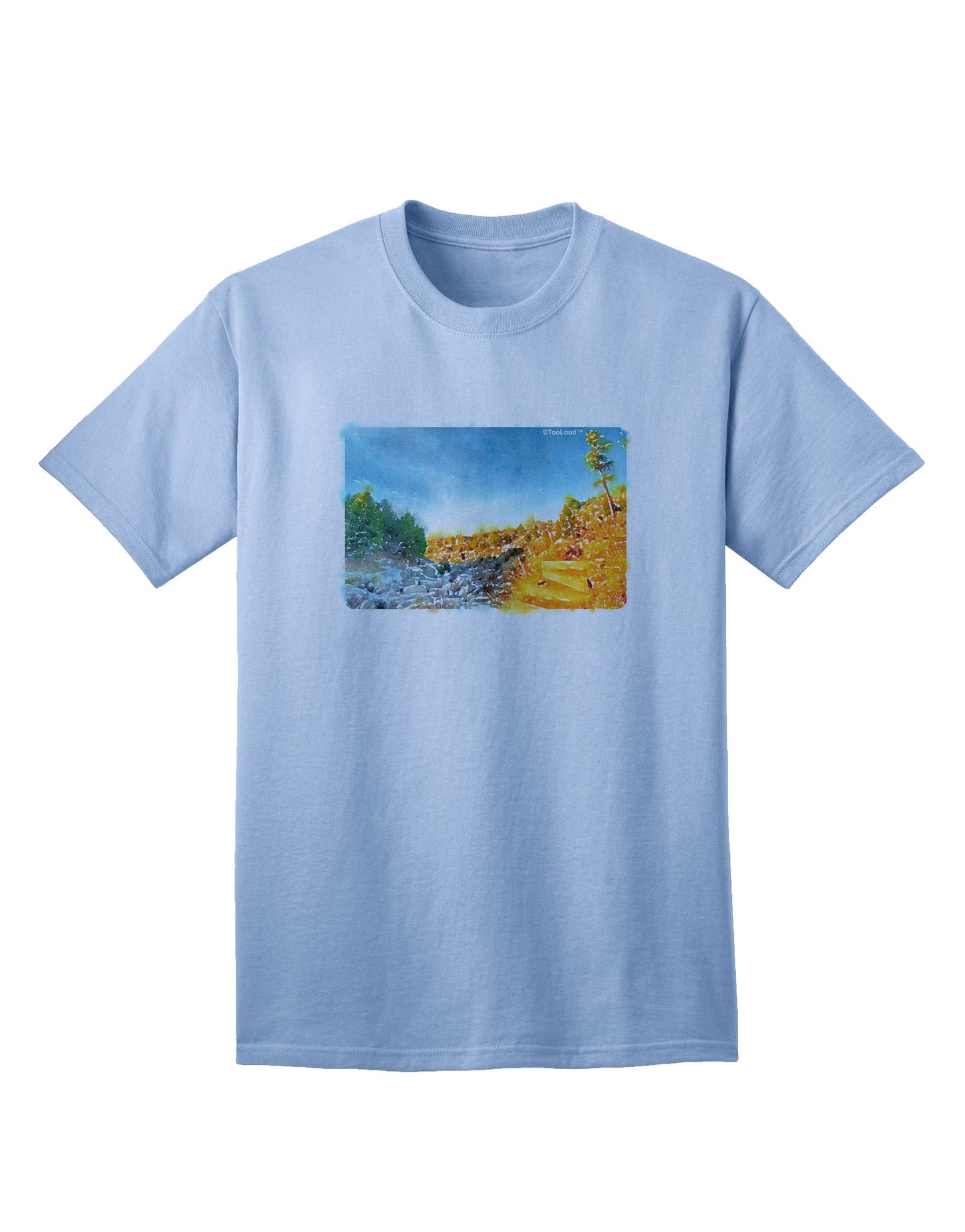 Castlewood Canyon Watercolor: Premium Adult T-Shirt for Artistic Expression-Mens T-shirts-TooLoud-Light-Blue-Small-Davson Sales