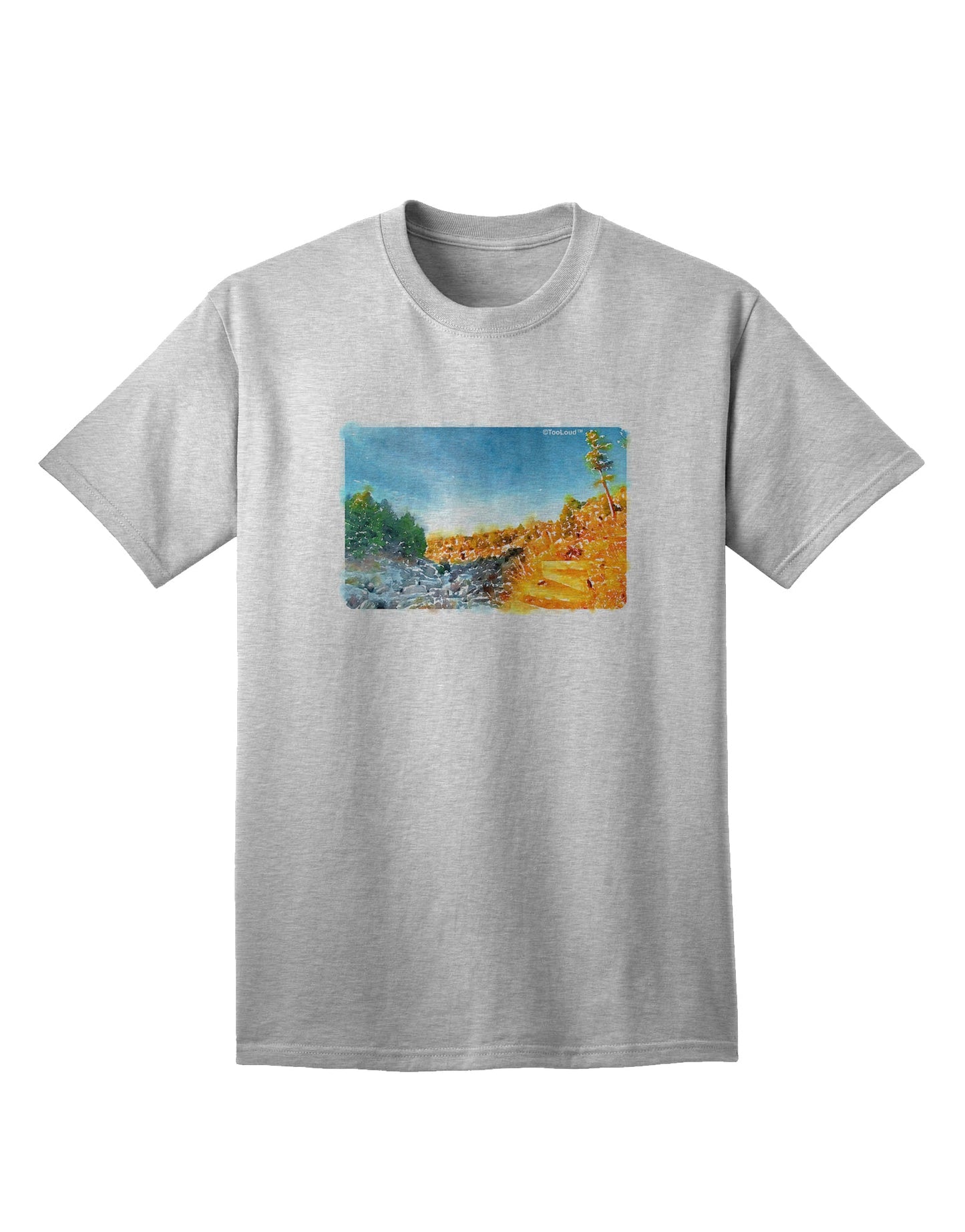 Castlewood Canyon Watercolor: Premium Adult T-Shirt for Artistic Expression-Mens T-shirts-TooLoud-AshGray-Small-Davson Sales