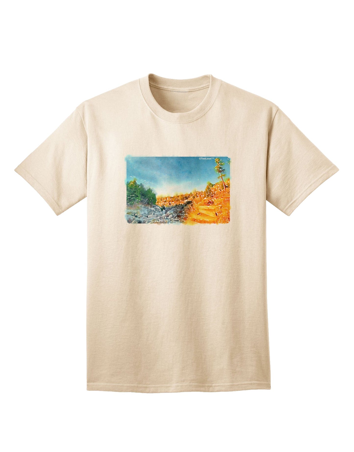 Castlewood Canyon Watercolor: Premium Adult T-Shirt for Artistic Expression-Mens T-shirts-TooLoud-Natural-Small-Davson Sales
