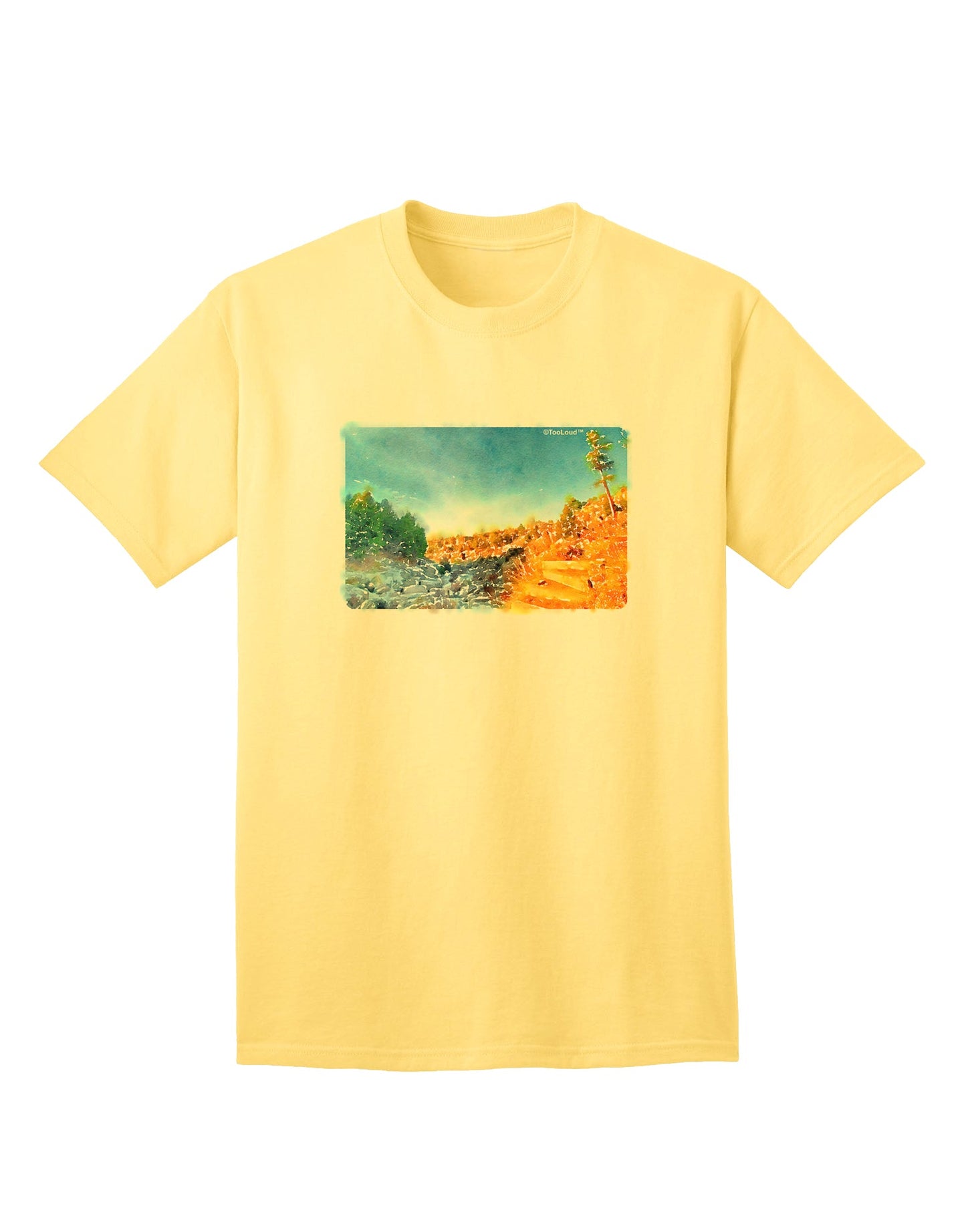 Castlewood Canyon Watercolor: Premium Adult T-Shirt for Artistic Expression-Mens T-shirts-TooLoud-Yellow-Small-Davson Sales