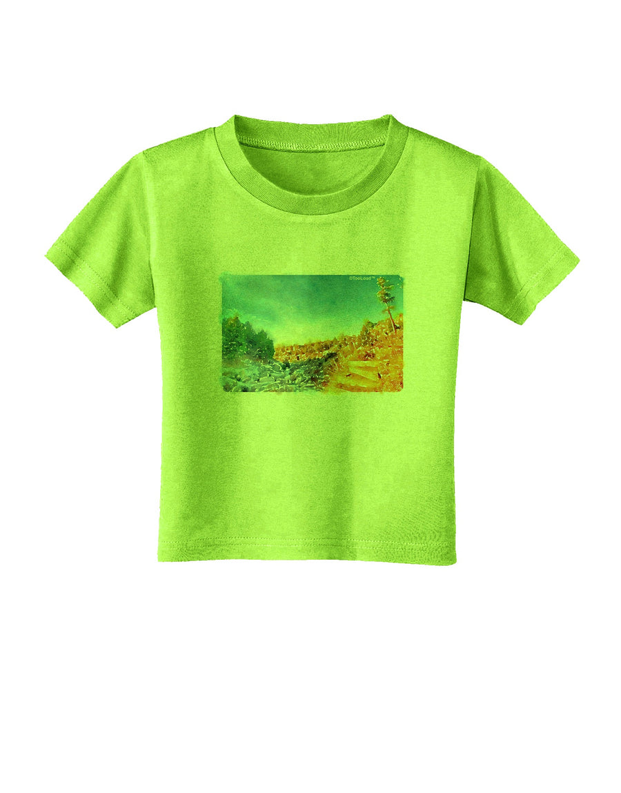 Castlewood Canyon Watercolor Toddler T-Shirt-Toddler T-Shirt-TooLoud-White-2T-Davson Sales