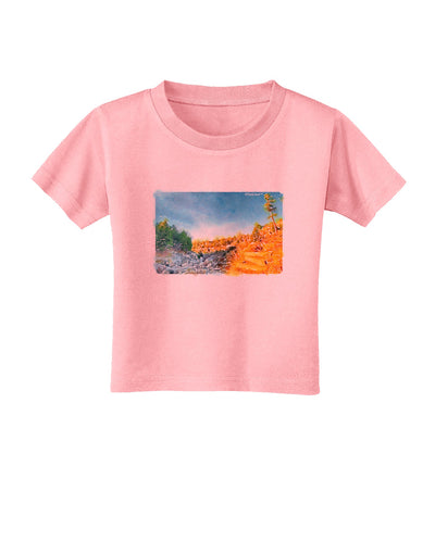 Castlewood Canyon Watercolor Toddler T-Shirt-Toddler T-Shirt-TooLoud-Candy-Pink-2T-Davson Sales