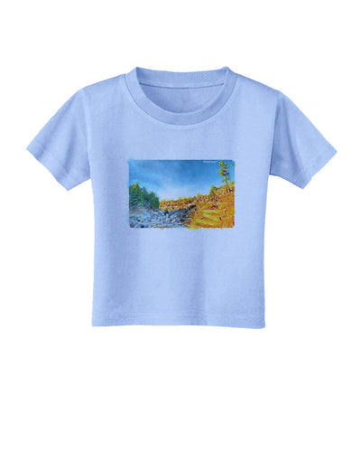 Castlewood Canyon Watercolor Toddler T-Shirt-Toddler T-Shirt-TooLoud-Aquatic-Blue-2T-Davson Sales