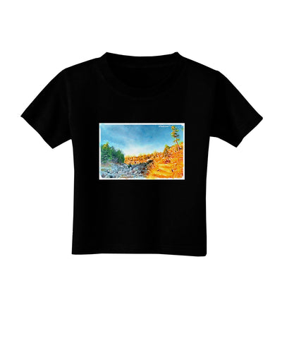 Castlewood Canyon Watercolor Toddler T-Shirt Dark-Toddler T-Shirt-TooLoud-Black-2T-Davson Sales