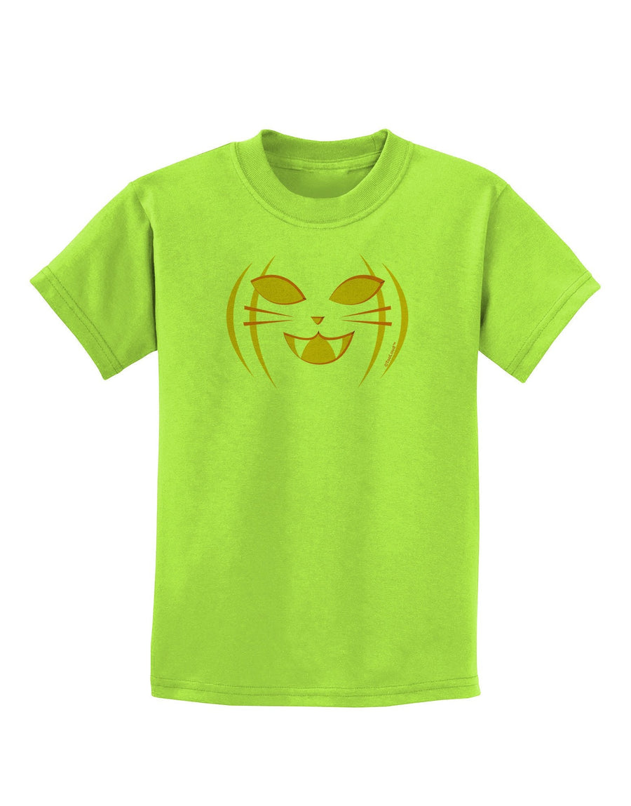 Cat-O-Lantern Childrens T-Shirt-Childrens T-Shirt-TooLoud-Lime-Green-X-Large-Davson Sales