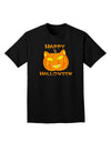 Cat-O-Lantern With Text Adult Dark T-Shirt-Mens T-Shirt-TooLoud-Black-XXXX-Large-Davson Sales