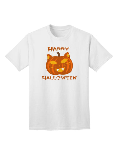 Cat-O-Lantern With Text Adult T-Shirt-unisex t-shirt-TooLoud-White-XXXX-Large-Davson Sales