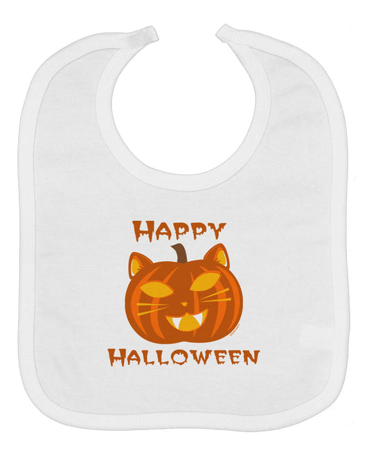 Cat-O-Lantern With Text Baby Bib