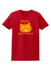 Cat-O-Lantern With Text Womens Dark T-Shirt-TooLoud-Red-XXX-Large-Davson Sales