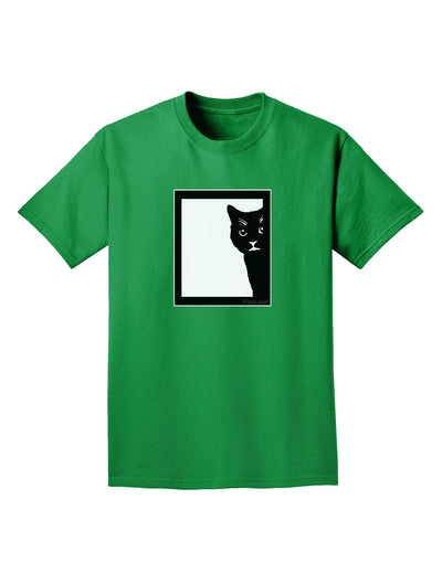 Cat Peeking Adult Dark T-Shirt by TooLoud-Mens T-Shirt-TooLoud-Kelly-Green-Small-Davson Sales