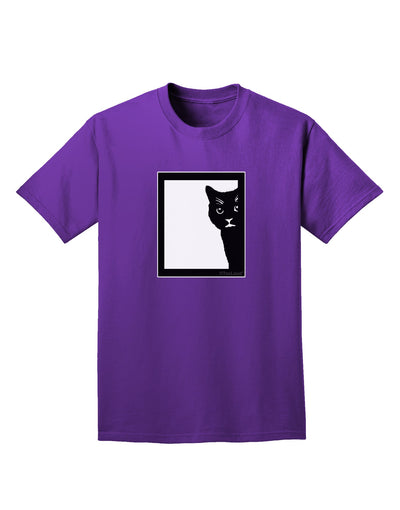 Cat Peeking Adult Dark T-Shirt by TooLoud-Mens T-Shirt-TooLoud-Purple-Small-Davson Sales