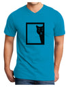 Cat Peeking Adult V-Neck T-shirt by TooLoud-Mens V-Neck T-Shirt-TooLoud-Turquoise-Small-Davson Sales