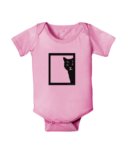 Cat Peeking Baby Romper Bodysuit by TooLoud-Baby Romper-TooLoud-Pink-06-Months-Davson Sales