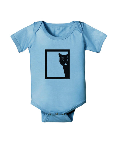 Cat Peeking Baby Romper Bodysuit by TooLoud-Baby Romper-TooLoud-LightBlue-06-Months-Davson Sales