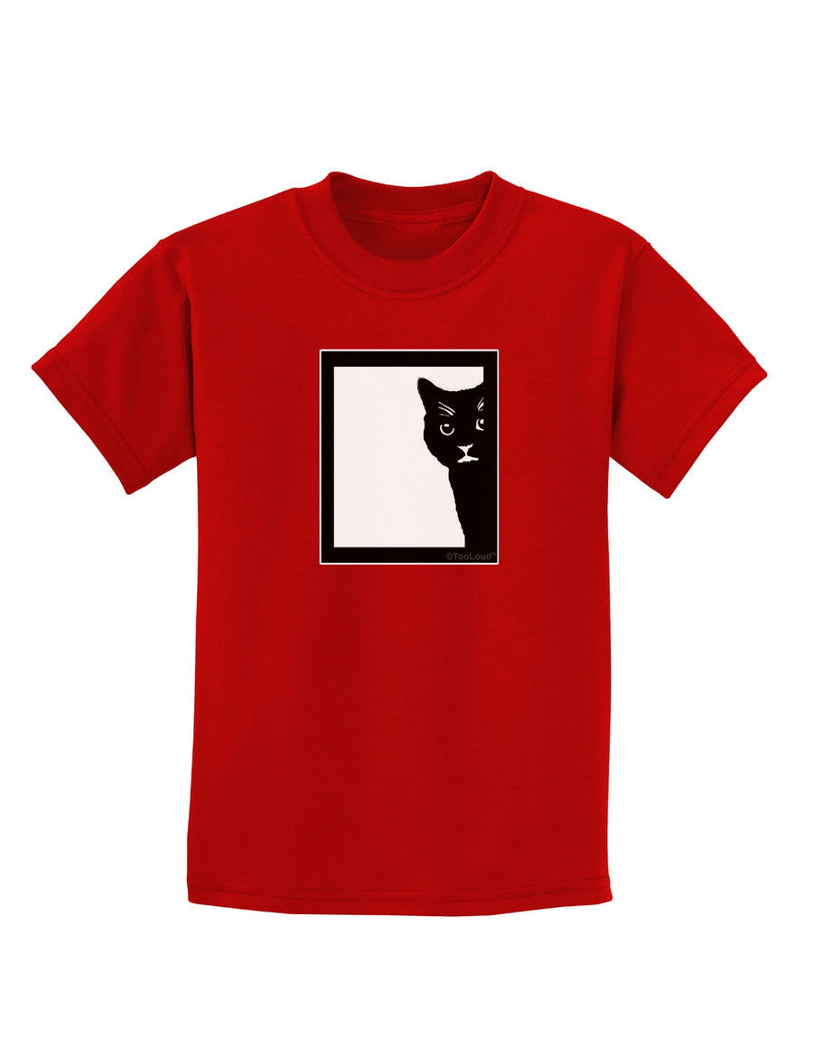 Cat Peeking Childrens Dark T-Shirt by TooLoud-Childrens T-Shirt-TooLoud-Black-X-Small-Davson Sales