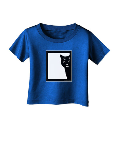 Cat Peeking Infant T-Shirt Dark by TooLoud-Infant T-Shirt-TooLoud-Royal-Blue-06-Months-Davson Sales