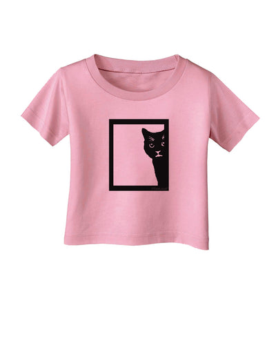 Cat Peeking Infant T-Shirt by TooLoud-Infant T-Shirt-TooLoud-Candy-Pink-06-Months-Davson Sales