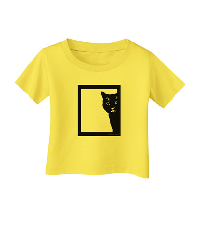 Cat Peeking Infant T-Shirt by TooLoud-Infant T-Shirt-TooLoud-Yellow-06-Months-Davson Sales