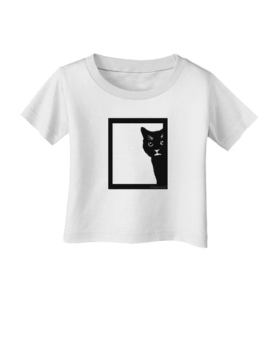 Cat Peeking Infant T-Shirt by TooLoud-Infant T-Shirt-TooLoud-White-06-Months-Davson Sales