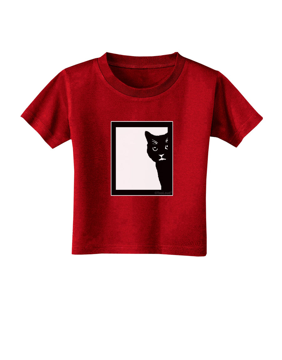 Cat Peeking Toddler T-Shirt Dark by TooLoud-Toddler T-Shirt-TooLoud-Black-2T-Davson Sales