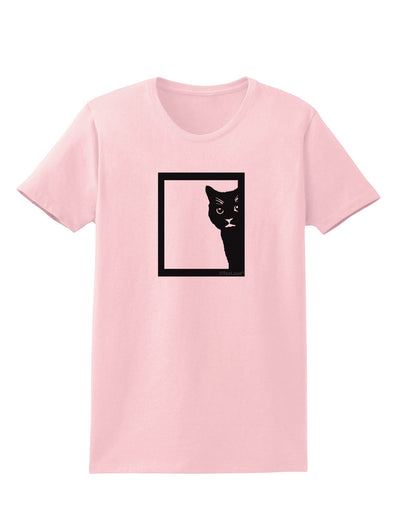 Cat Peeking Womens T-Shirt by TooLoud-Womens T-Shirt-TooLoud-PalePink-X-Small-Davson Sales