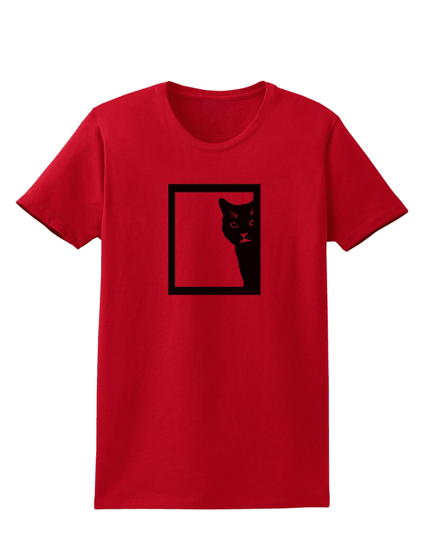 Cat Peeking Womens T-Shirt by TooLoud-Womens T-Shirt-TooLoud-Red-X-Small-Davson Sales