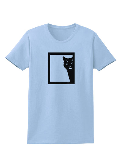 Cat Peeking Womens T-Shirt by TooLoud-Womens T-Shirt-TooLoud-Light-Blue-X-Small-Davson Sales