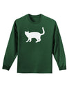 Cat Silhouette Design Adult Long Sleeve Dark T-Shirt by TooLoud-TooLoud-Dark-Green-Small-Davson Sales