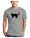 Cat Silhouette Design Adult V-Neck T-shirt by TooLoud-Mens V-Neck T-Shirt-TooLoud-HeatherGray-Small-Davson Sales