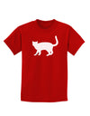 Cat Silhouette Design Childrens Dark T-Shirt by TooLoud-Childrens T-Shirt-TooLoud-Red-X-Small-Davson Sales