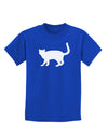 Cat Silhouette Design Childrens Dark T-Shirt by TooLoud-Childrens T-Shirt-TooLoud-Royal-Blue-X-Small-Davson Sales