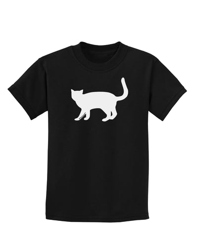 Cat Silhouette Design Childrens Dark T-Shirt by TooLoud-Childrens T-Shirt-TooLoud-Black-X-Small-Davson Sales